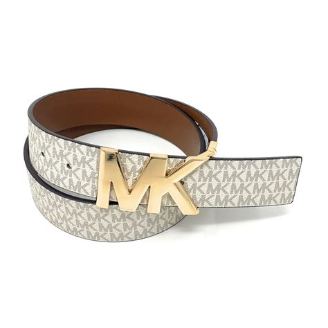 michael kors womens mk signature logo reversible belt large white|Reversible Signature Logo Belt .